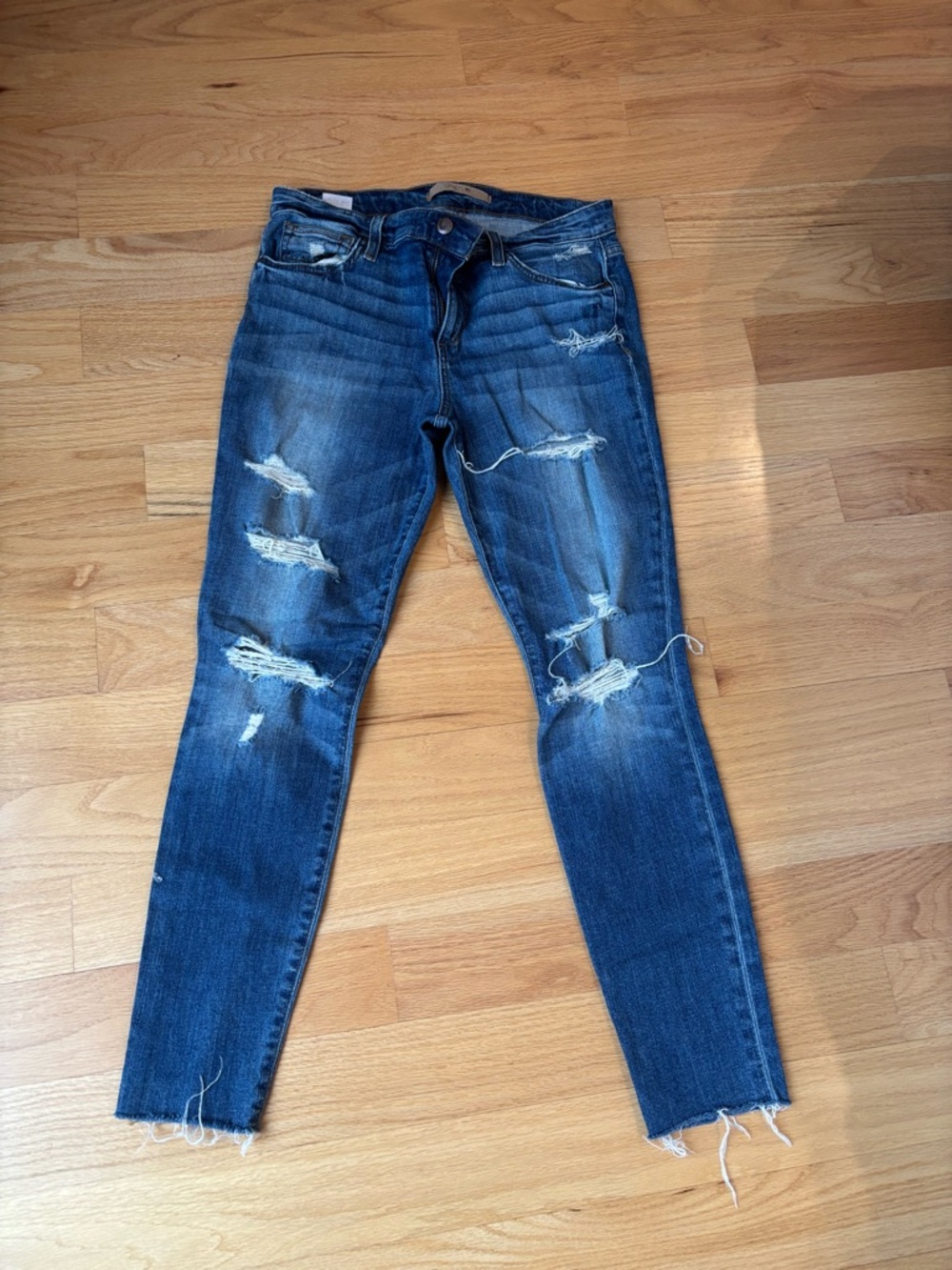 Joe's Jeans Distressed Dark Blue Skinny Ripped Denim